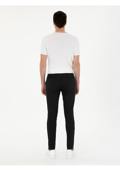 Cacharel Siyah Slim Fit Kanvas Pantolon