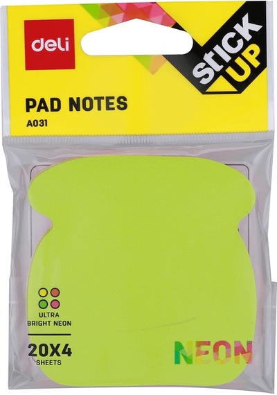 Deli Yapışkanlı Not Kağıdı 4x20yp Renk Ultra Neon A03102