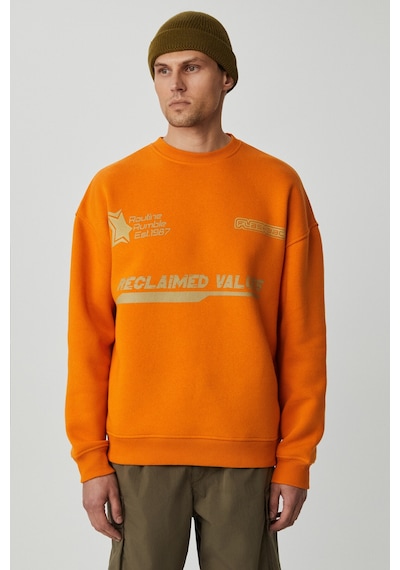 Grımelange CASSY Erkek Organik Pamuklu Yumuşacık Baskı Detaylı Hardal Sweatshirt