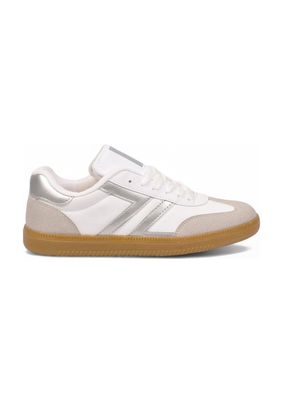 Lento Beyaz-gümüş Bağcıklı Hafif Rahat Unisex Yürüyüş Ve Spor Ayakkabı Sneaker 234750 Beyaz - Gümüş