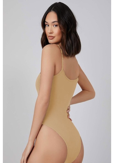 Kadın Modal Spagetti Askılı Kancalı Bodysuit Tops Atlet Belinay0860 001