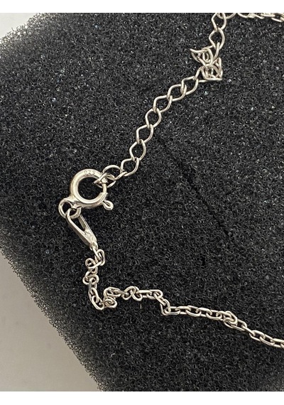 L Motifli 925 Ayar Gümüş Kolye 2,75 Gram Çok Renkli