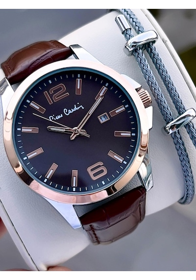 Pierre Cardin Deri Kordon 2 Yıl Garantili 3 Atm Suya Dayanıklı Erkek Kol Saati Ek.800411f10 Rose Gold - Gümüş