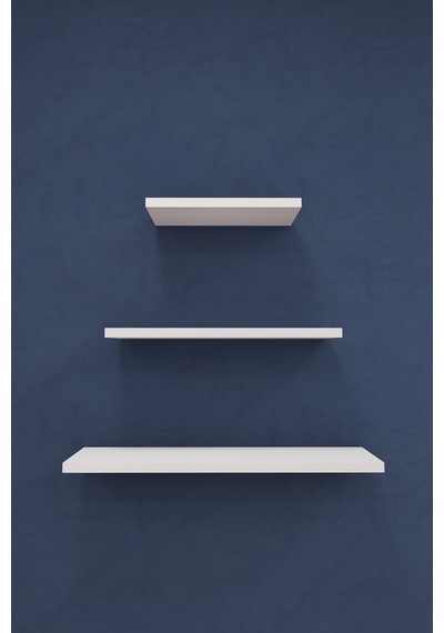 Asra Trend Modern Duvar Rafı DRF-02 %100 MDF 3'lü Dekoratif Organizer Kitaplık Beyaz