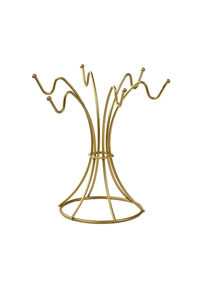 Edora Home Gold Dikey 6 Kancalı Bardak, Kupa, Fincan Askılığı - Metal Paslanmaz Mutfak Düzenleyici