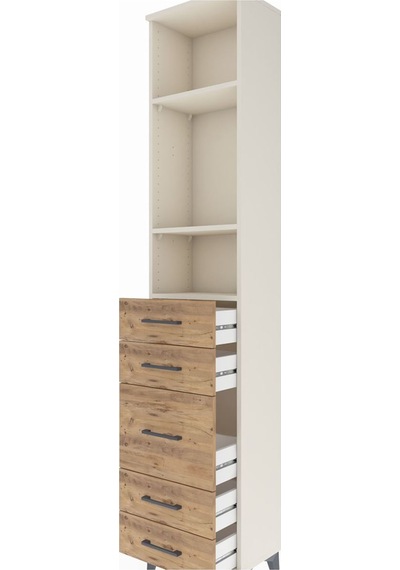 Arges Dolap 3 Raflı 5 Çekmeceli 44x30x221 Aytaşı-çam Aytaşı