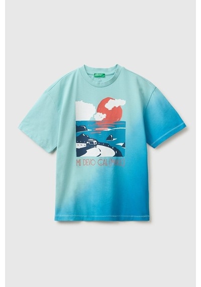 United Colors Of Benetton Erkek Çocuk Turkuaz Mix Önü Baskı Detaylı Bisiklet Yaka T-shirt 6-14 Yaş -2856 United Colors Of Benetton Erkek Çocuk Turkuaz Mix Önü Baskı Detaylı Bisiklet Yaka T-shirt 6-14 Yaş -2856