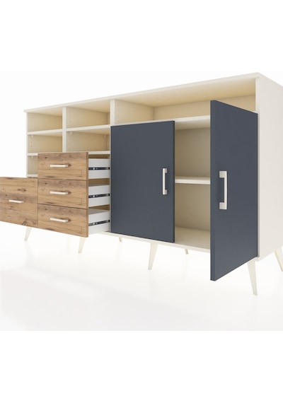 Hyperion Konsol 7 Raflı 4 Çekmeceli 2 Kapaklı 176x44x99 Aytaşı-an Aytaşı-antrasit/çam Hyperion Konsol 7 Raflı 4 Çekmeceli 2 Kapaklı 176x44x99 Aytaşı-an Aytaşı-antrasit/çam