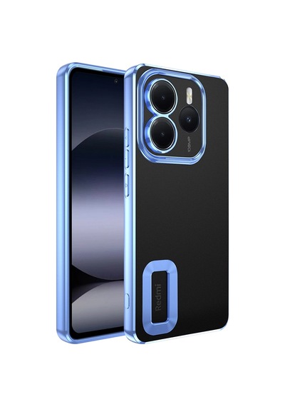 Xiaomi Redmi Note 14 5g Kılıf Kamera Korumalı Logo Gösteren Zore Omega Kapak Sierra Mavi