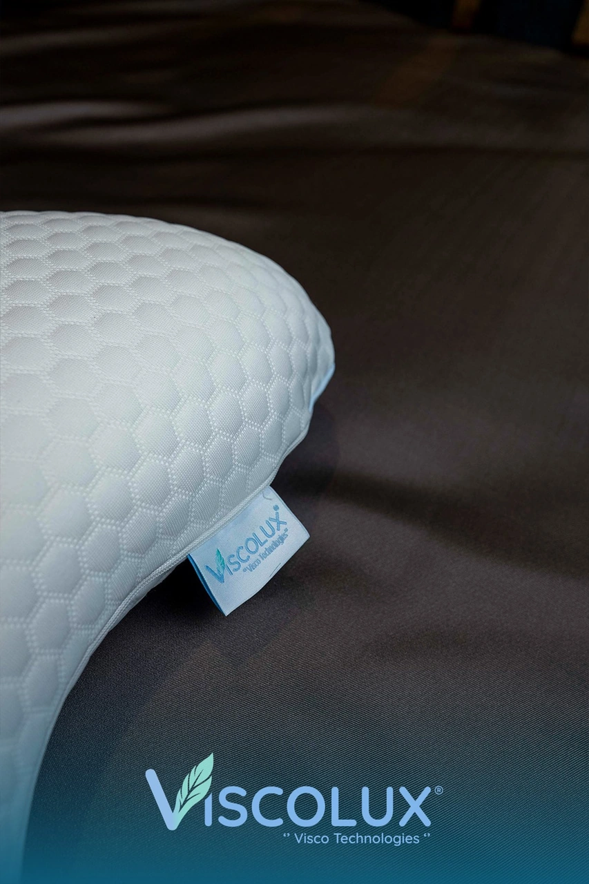 Visco Kelebek Yastık - Özel Ortopedik Boyun Destekli Visco Yastık 57x45x13 Pembe