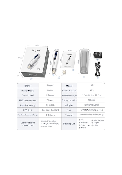 Bio Pen Q2 Microneedling Altın İğne Cihazı