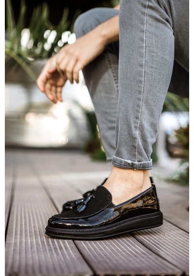 Chekich Ch002 - Rst Loafer Verniciata Erkek Ayakkabı Sıyah Siyah
