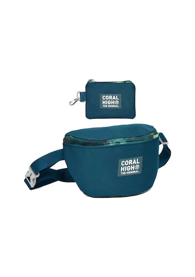 Coral High Erkek Çocuk Nefti Kamuflaj Desenli Bel Çantası Ve Bozuk Para Cüzdanı Set Çok Renkli