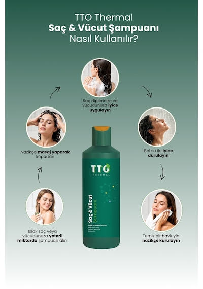 Tto Saç Ve Vücut Şampuanı 500 Ml Yeşil Çay Ağacı Yağı / Tea Tree Oıl
