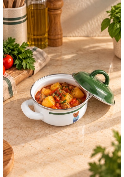 Bernardo Harmony Emaye Mini Pot 12 Cm Siyah