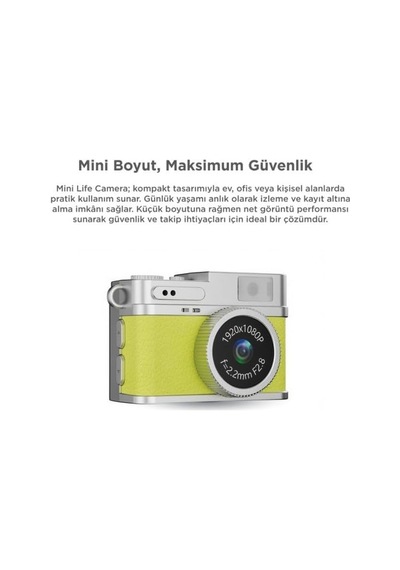 Mini Dijital Kamera Selfie Video Vlog Kamerası Mini Anahtarlık 1080p Cmr35 Sarı Diğer