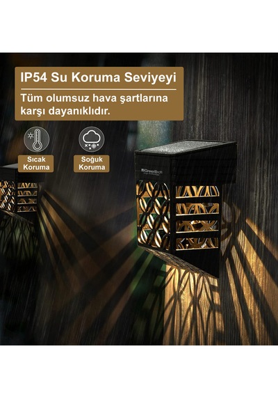 Greentech Güneş Enerjili Duvar ve Çit LED Aydınlatma 4 Adet / GT-SL22