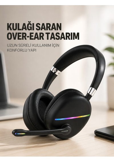 Rgb Işıklı Uzun Süreli Kullanım Type-c Bluetooth Kulaklık
