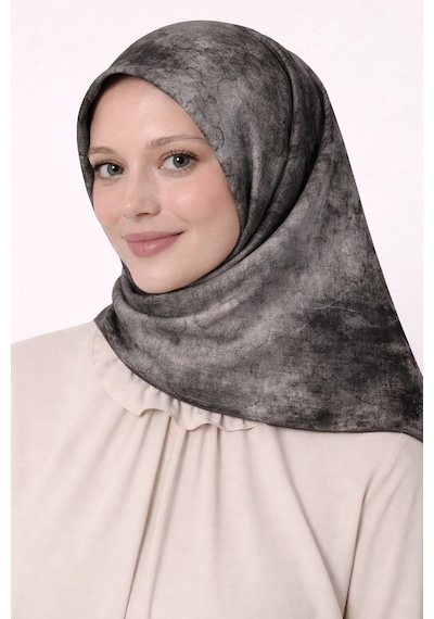 Levidor Tensel Eşarp Batik Desen Siyah siyah