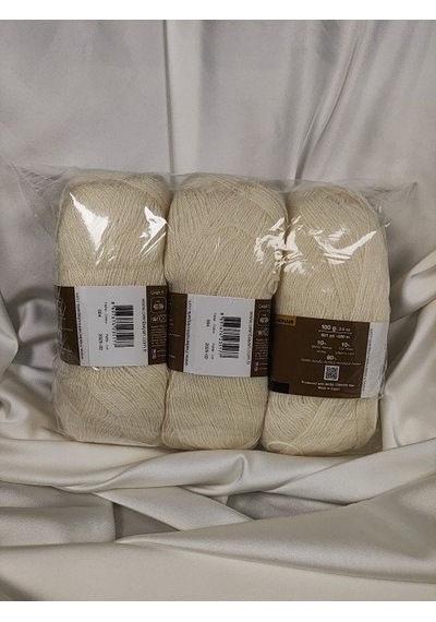 Angora Kırık Beyaz El Örgü İpi 3 Adet - Renk: 004