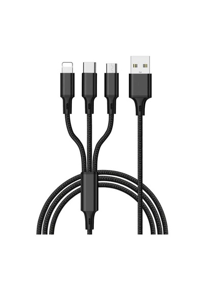 Wiwu YZ108 3 in 1 USB Hızlı Şarj ve Data Kablosu Siyah