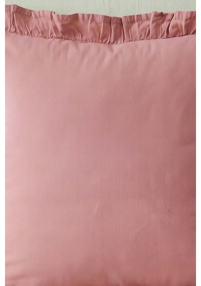 Rose Fırfırlı Dekoratif Kırlent Kılıfı Pembe