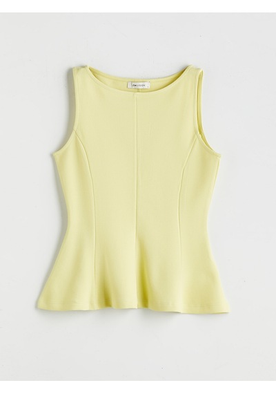 Lcw Vision Yeşil Kayık Yaka Peplum Bluz