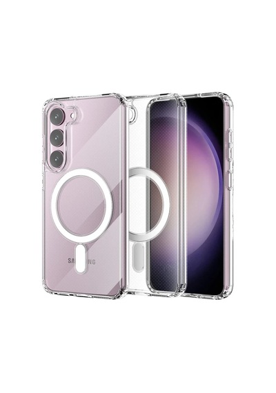Samsung Uyumlu Galaxy S23 Kılıf Magneticsafe Şeffaf Silikon - Şeffaf 0.2M-Çok Renkli