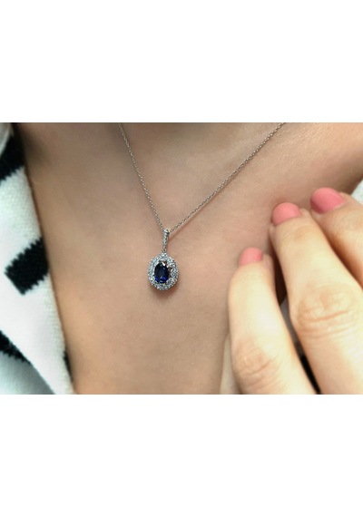 Sirius 0.37 Karat Pırlanta Ve Safir Kolye 0823P0028