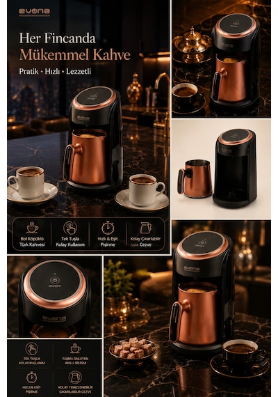 Evona Lunera Premium 600 W Bol Köpüklü Türk Kahve Makinesi