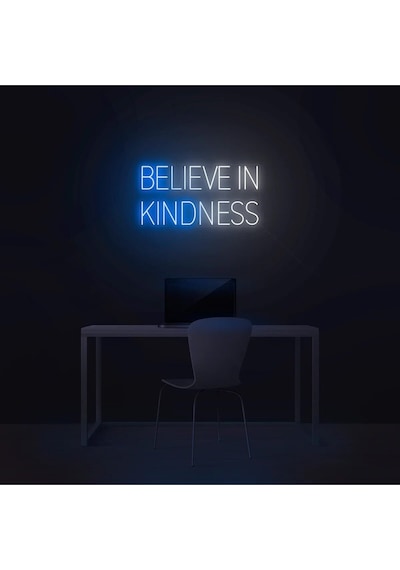 Belıeve In Kındness Yazılı Neon Tabela Mavi