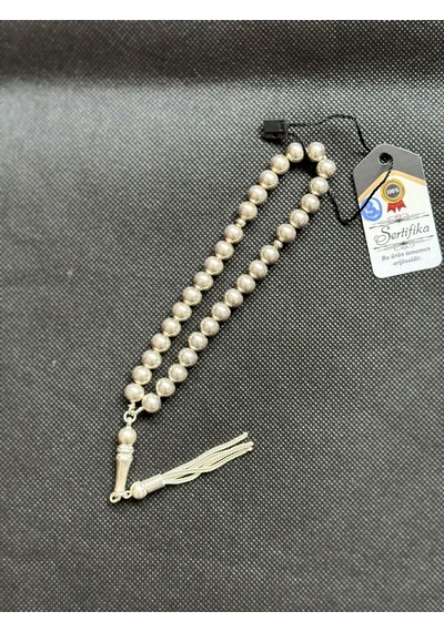 Gümüş Tesbih Küre 925 Ayar Gümüş Özel Yazılı Erkek Hediye Sertifikalı Kişiye Özel İsim 8 X 7 Mm
