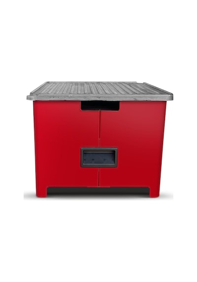 Vera Pelet Yakıtlı Dumansız Sağlıklı Döküm Izgaralı Mangal & Barbekü 2 Kg Pelet Hediyeli - Bordo Diğer