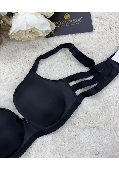 Le Jardin Marilyn Soft Cup Balenli Desteksiz Büyük Beden Sütyen - Siyah