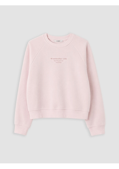 LC Waikiki Lc Waıkıkı Pembe Baskılı Oversize Kadın Sweatshirt