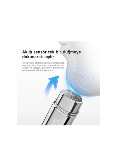 Pluzz Şarjlı Taşınabilir Unisex Mini Seyahat Sakal Ve Yanak Tıraş Makinesi Su Geçirmez Dijital Ekran Metalik - 915986967