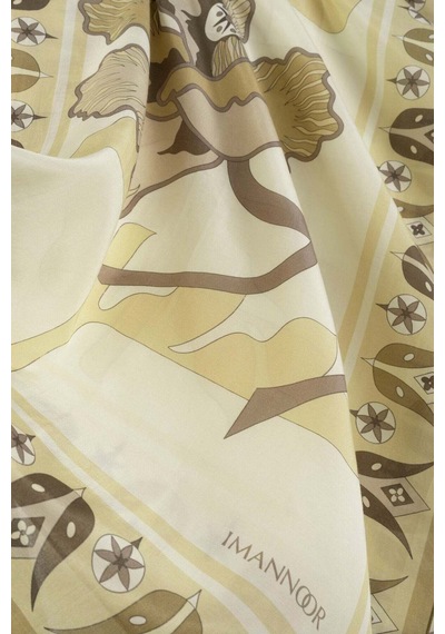 Imannoor Kufi Arpa Floş Pamuk Şal 70x210 Arpa