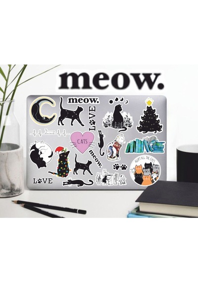 Kedi Aşkı Sticker Seti Laptop Ajanda Pc Tablet Telefon Defter Etiket Bullet Journal Diğer