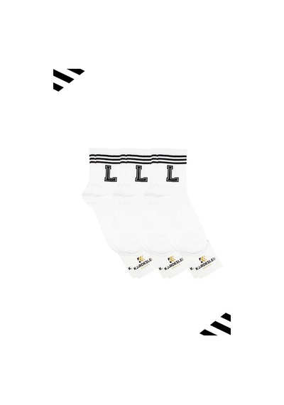 Kardeşler Çorap Unisex L Harfi Desenli Tenis Çorap Harfli Çorap 3'lü Paket Beyaz - 530648223 Beyaz