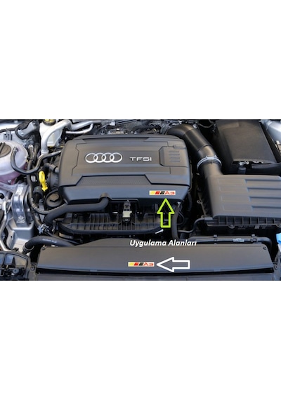 Audi A3 Logo Motor Kapağı Damla Silikon Plaka Logo Arma Amblem Ye