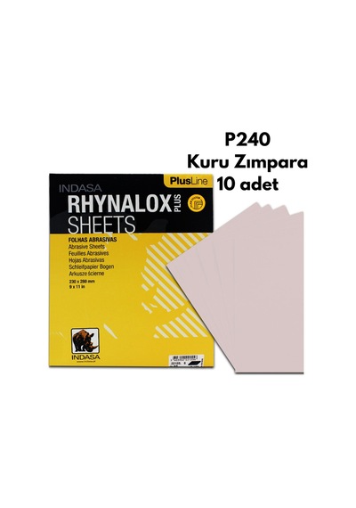 INDASA RHYNOLOX PLUS P240 KURU TABAKA ZIMPARA 230X280 MM 10 ADET