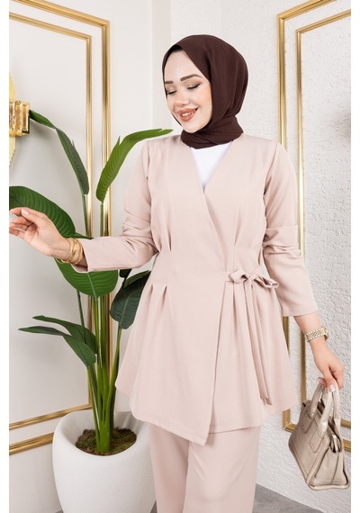 Unika Boutique Kadın İkili Tesettür Takım Bejj