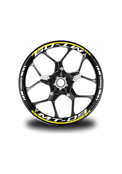 Sarı Yamaha Mt 09 Takım Jant Sticker Etiket