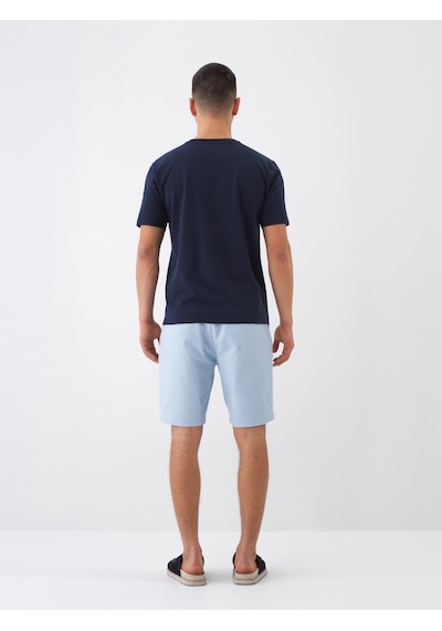 Xint Lacivert Pamuk Dokulu Slim Fit Tişört 502206