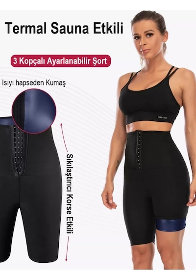 Mistirik Sauna-şort Extra İncelten Yağ Yakan Termal İçlik Sauna Şort Siyah