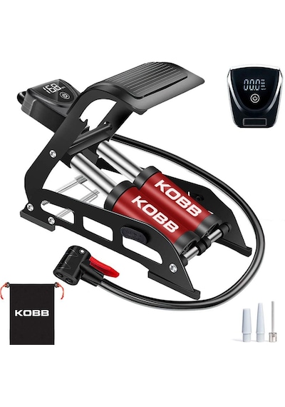Kobb Kb5402d Çift Pistonlu Dokunmatik Dijital Basınç Göstergeli Ayak Pompası + Taşıma Kılıfı