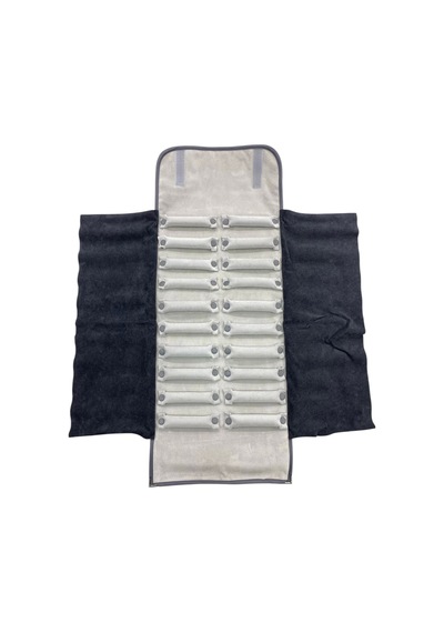 Deri Kumaş Gri Renk 67 / 26 Cm Yüzük Sergileme Seyahat Çantası