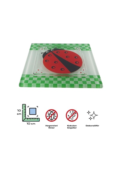 Cam Banyo Gider Kapak Süsü 2 Adet Cam Gider Kapağı 10X10 CM Uğur