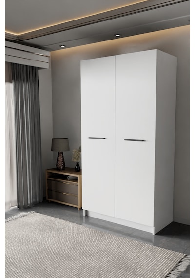 - Ladik - Beyaz Çift Kapaklı Gardırop 180-90-45 Cm Beyaz - Ladik - Beyaz Çift Kapaklı Gardırop 180-90-45 Cm Beyaz