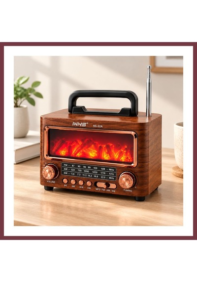 Storeşahin Şömineli Retro Radyo Bluetooth Hoparlör - Am/fm/sw Usb/type-c Şarjlı Shn0720